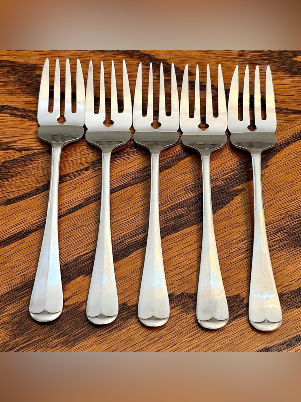 Cooper Bros QUEEN ANNE Stainless 5 Salad Forks Sheffield England 6 1/2”